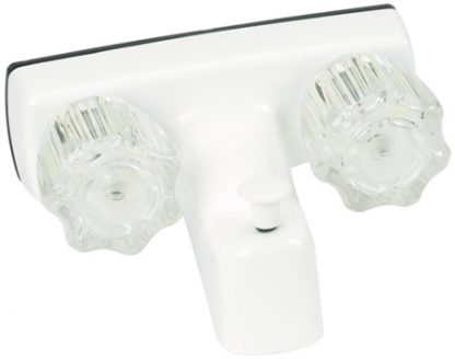 4" White Plastic RV Tub Faucet with Diverter