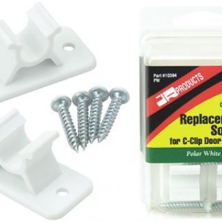 Colonial White Socket Only C-Clip Style Door Holder (2 Pack)