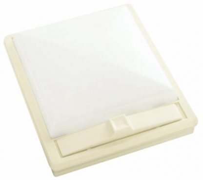 Ivory with White Lens Single Square 12 Volt RV Dome Light