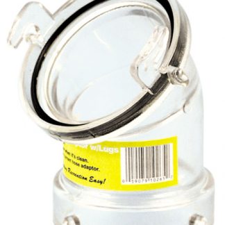 45° Clear Hose Adapter with Bayonet Lugs